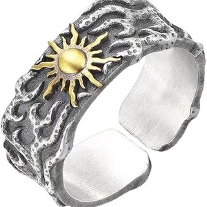 Bague vintage pour homme, bague en métal rare, personnalisation possible, bague en zirconium pour le pouce, bague en acier inoxydable, personnalisée - Product Image 3