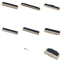 Connecteurs plats flexibles FFC FPC en alliage de cuivre étamé, pas de 0,3 mm, 0,5 mm, 0,7 mm, 0,8 mm, 1,0 mm, 4 à 60 broches, ZIF SMD SMT