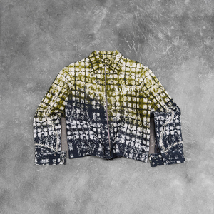 เสื้อเชิ้ตแฟลนเนลสไตล์วินเทจลำลองโอเวอร์ไซส์สำหรับผู้ชาย ดีไซน์แฟชั่นตกแต่งหมุด  เสื้อเชิ้ตแขนยาวมีซิป - Product Image 3