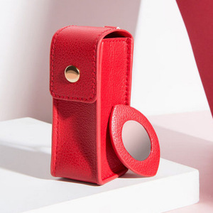 Single lipstick case, leather lipstick <b>box</b>, <b>mini</b> keychain lipstick organizer, custom cosmetic bag - Product Image 4