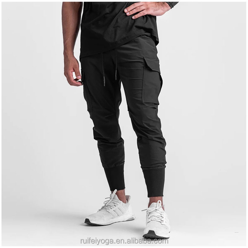 Atacado Personalizado de Alta Qualidade 4-Way Stretch Lightweight Track Sweat Pants Nylon Waterproof Blank Men Joggers Cargo Pants