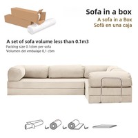 Sofá Cama Retro Multifuncional Plegable de Tela Estilo Wabi-Sabi para Apartamentos Pequeños, de Doble Uso, Desmontable, Lavable y Comprimido al Vacío