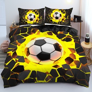 100% Microfiber Soccer Queen Bedding Set for Boys Golden Stadium Print <strong>Duvet</strong> <strong>Cover</strong> <strong>Football</strong> Fans Themed Home Textile Set 3PCS - Product Image 5