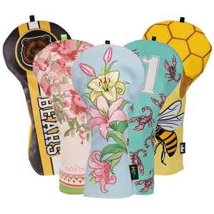 Funda para palo de golf Lily Driver, de cuero PU con bordado, fundas personalizadas para palos de golf, accesorios de golf premium. - Product Image 1
