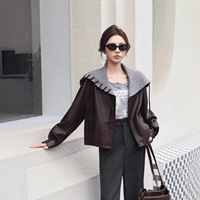 Veste Courte Noire Premium pour Femme en Similicuir PU – Manteau Personnalisé pour l'Automne et le Streetwear