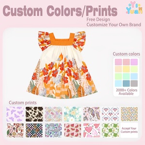 Vestido <span class=keywords><strong>de</strong></span> Verano OEM con Mangas Abullonadas y Cuello Cuadrado para Niñas <span class=keywords><strong>de</strong></span> 2 a 14 Años, Fábricas en China, Fabricante <span class=keywords><strong>de</strong></span> Vestidos Infantiles Personalizados - Product Image 3