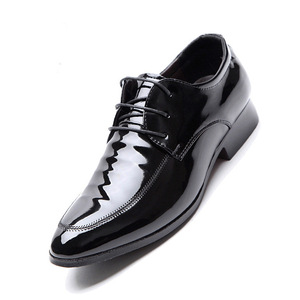 Chaussures habillées formelles pour hommes 2021, à lacets, en cuir verni noir, pour le bureau et la carrière, toutes saisons, type Oxford, semelle intermédiaire en EVA, semelle extérieure en caoutchouc - Product Image 1