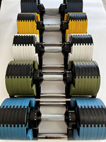 Haltères réglables avec support, du fabricant, en incréments de 2 kg et 4 kg, disponibles en 80 lb, 90 lb, 100 lb, 36 kg, 40 kg, 45 kg