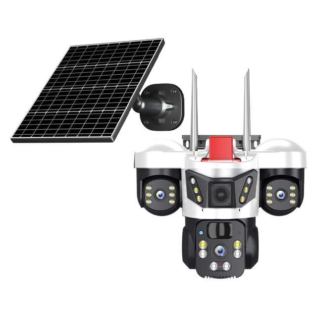 V380 6K Outdoor Security Network Camera 3 Screens 6MP 360° PTZ IP CCTV Wireless Solar 4G Sim Card CMOS Imaging Cloud Data