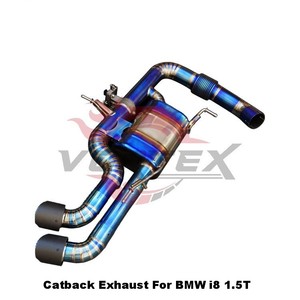 Vortex Blue Burnt Titanium Valved Catback <b>Exhaust</b> for BMW i8 1.5T B38 Engine 2014-2018 Quad Carbon Tips Fit - Product Image 4
