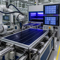 Ligne de production d'assemblage de panneaux solaires avec système automatisé d'alimentation en matériaux, de soudage et d'inspection de la qualité