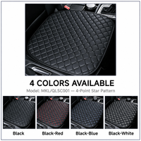 Cojín de Asiento Delantero para Auto, 1 Pieza, Cuero PU Acolchado, Diseño de Estrella de 4 Puntas, Universal, de Lujo, para Todas las Estaciones, Fácil Instalación, MKL/QLSC001