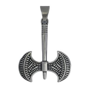 Collier en acier avec nœud celtique, pendentif <span class=keywords><strong>viking</strong></span>, cornes triples d'Odin, croissant de lune d'Oden, arme, pointe de lance, poignard, talisman - Product Image 1