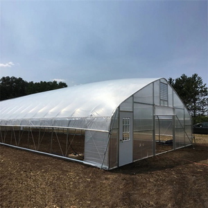 Grande serre agricole en film PE à tunnel unique en Chine, cadre en acier galvanisé et couverture protégée contre les UV pour la culture des cultures - Product Image 1