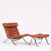 Chaise longue en cuir confortable pouf avec dossier pour bureau à domicile salon chambre hôtel meubles d'appoint extérieurs