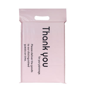 Venta al por mayor de correo Rosa polivinílico de comercio electrónico, bolsa de mensajería exprés, sobre de agradecimiento, bolsas de paquete de envío con asa - Product Image 1