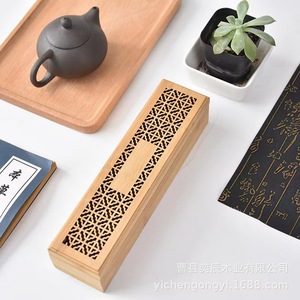 Bamboo Incense Burner Box <b>Drawer</b> Style Solid Wood Hand Made Customizable Size For Incense Stick Storage Gift Packaging - Product Image 1