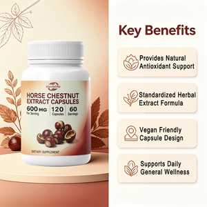 Cápsulas de Extracto de Castaño de Indias de Marca Privada OEM, 600 mg por Porción, 120 Cápsulas, Suplemento Dietético Herbal Sin Gluten y Sin GMO - Product Image 3