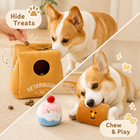 Jouet de désodorisation pour chien Thème Pâtisserie, en peluche couineuse, pour dissimuler les friandises, jeu de puzzle olfactif, pour le thé de l'après-midi