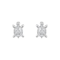 Boucles d'oreilles délicates en argent sterling 925 en forme de tortue, clous d'oreilles tortue de mer en argent 925