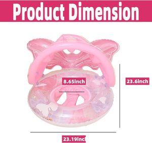 Flotador de Natación para Bebés con Forma de Mariposa y Toldo para el Sol, para Niños Pequeños, Piscina, Playa, Juegos Acuáticos de Verano - Product Image 6