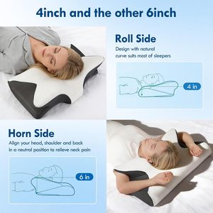 Almohada Cervical Ortopédica de Espuma Viscoelástica, Transpirable, Ergonómica, Terapéutica, con Forma de Mariposa, para el Insomnio, en Oferta - Product Image 5