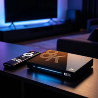 Boîtier TV Android 14 H96 MAX M9S avec processeur Octa-Core, 4 Go de RAM, streaming 1080P, Wi-Fi double bande, prêt pour les jeux (version UK)