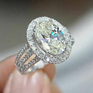 हुइटन ने 4 ए डायमंड सीज़ ओवल कटिंग मोइससानाइट सिल्वर प्लेटेड क्लासिक वादा शादी के छल्ले - Product Image 5