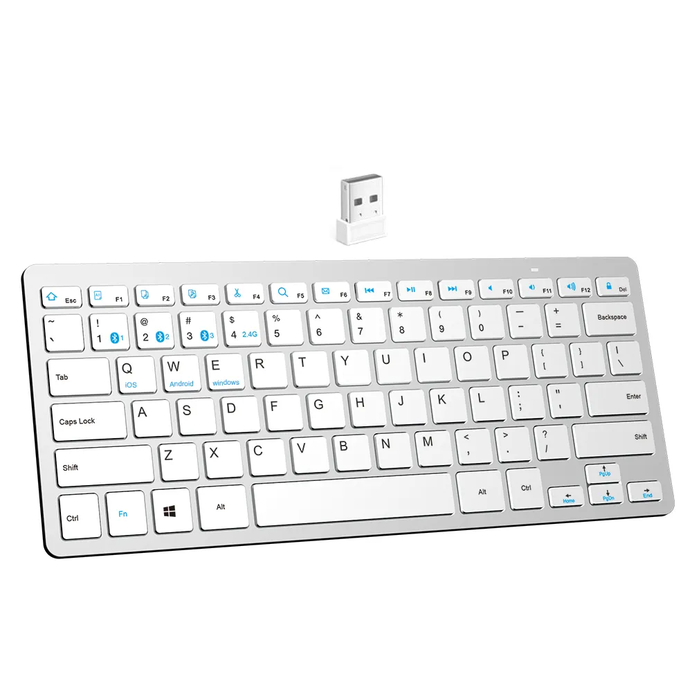 low price China factory delivery Latest multi-device Bluetooth keyboard italian hebrew-english wireless keyboard