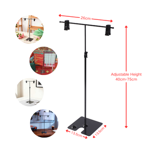 Support de signalisation métallique compact avec barre transversale de 26 cm et réglage de hauteur de 40 à 75 cm pour restaurant ou bureau - Product Image 5