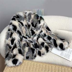 Wholesale Women's <strong>Leo</strong> Print Customer Design Fashion Winter's Faux Fur Coat - Product Image 2