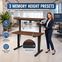 Nouveau bureau d'ordinateur ergonomique en métal laqué moderne, mobilier de bureau, bureau de gaming à double moteur, bureau assis-debout électrique réglable robuste