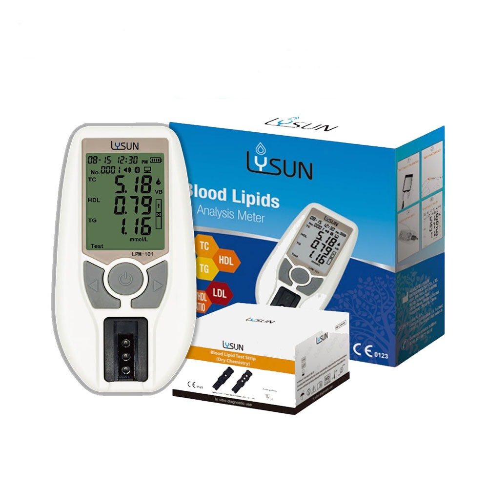 LYSUN LPM-101, анализатор липидов 3-в-1 для домашнего использования, измеритель плотности холестерина, полоски, оборудование для анализа крови