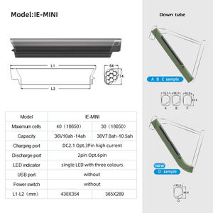 Fabrication Batterie intérieure d'anguille 36V 48V 10,4 Ah 12Ah 13Ah 14Ah Pack de batterie au lithium-ion <span class=keywords><strong>Le</strong></span> Mini Pro Batterie cachée pour vélo électrique - Product Image 6