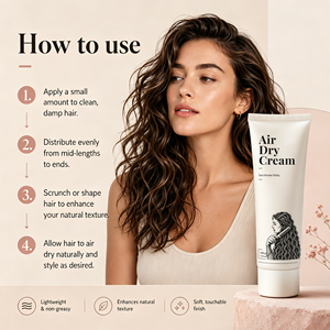 Air Dry Leave in <strong>Hair</strong> Cream Castor Oil Infused Anti Frizz Smoothing <strong>Hair</strong> <strong>Care</strong> No Heat <strong>Styling</strong> Repair Damaged <strong>Hair</strong> Cream 120ml - Product Image 2