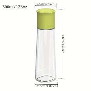 500ml Leakproof White Green Yellow Large Capacity 17oz Cooking Kitchen Glass Seasoning Soy <b>Sauce</b> Olive Oil Dispenser Bottle - Product Image 5