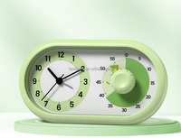 Timer Visual untuk Anak-anak, Timer Hitung Mundur 60 Menit, Timer Pomodoro Layar Ganda dengan Jam Alarm, Alat Manajemen Waktu Tanpa Suara