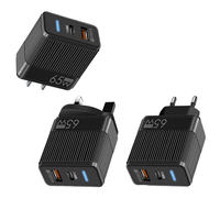 Nouveau chargeur PD33W 65W GAN Type C chargeur rapide 2 ports A + C avec adaptateur USB universel intelligent QC3.0 pour le chargement du téléphone portable