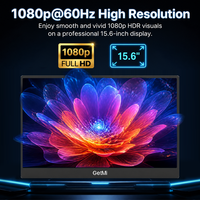 Écran portable 15,6 pouces pour ordinateur portable, OEM ODM, tactile, FHD 1920x1080, étui en cuir magnétique intégré, ultra-fin, écran de travail à distance