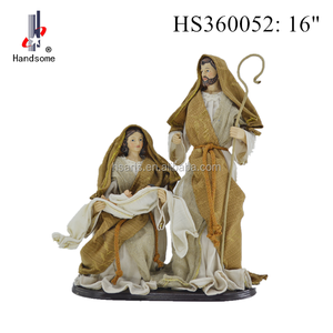Estatua de la Sagrada Familia de Resina Hecha a Mano HANDSOME HS360123, 33 cm, Escultura Religiosa con Detalles Pintados a Mano, Decoración Navideña Duradera para el Hogar - Product Image 4