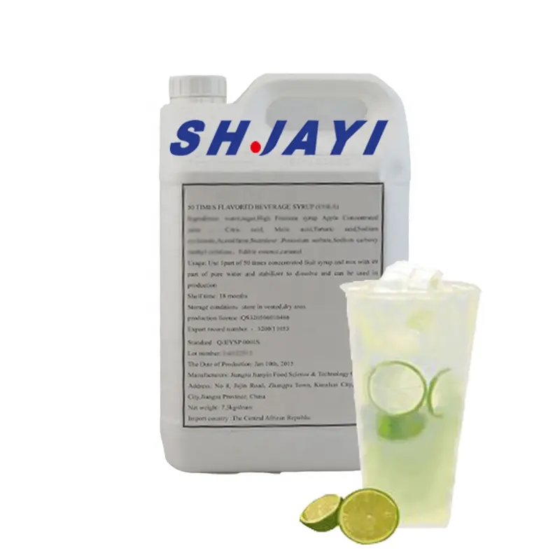 Base de boisson de vente chaude nouveau 50 fois SHJAYI concentré vert et citron saveur de thé sirop de jus formule de boissons gazeuses