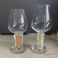 Verres à vin personnalisés faits à la main 300ml-500ml, gobelets à vin de luxe en diamant, design classique, verre transparent à pied épais