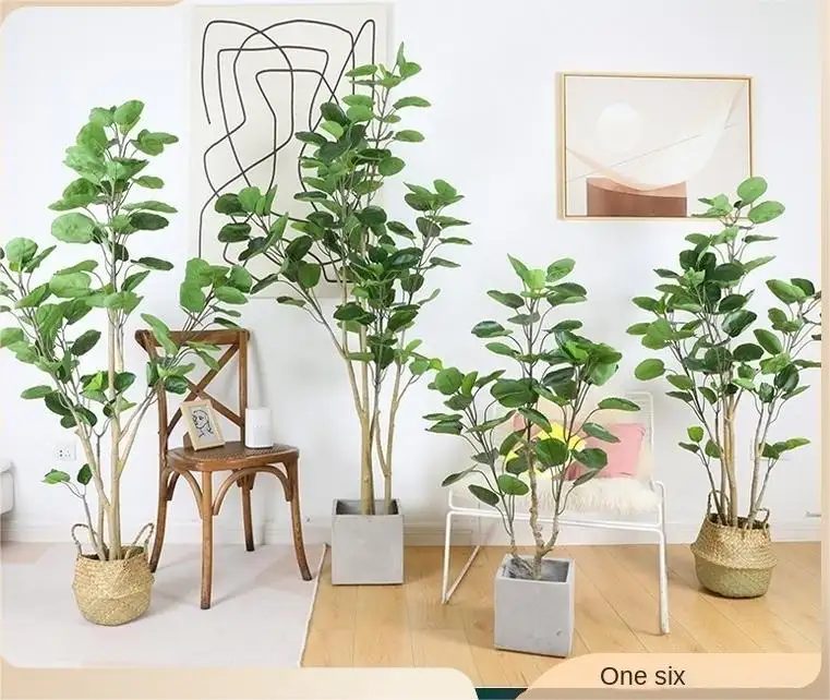 ต้นไม้ประดิษฐ์ต้นยูคาลิปตัสในหม้อสำหรับในร่มกลางแจ้งบ้านสำนักงานที่สมบูรณ์แบบของตกแต่งบ้าน