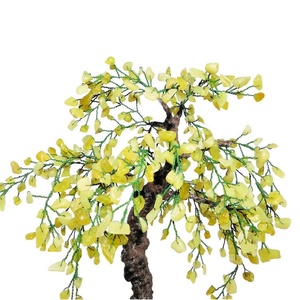 Life Tree Serpentine Stone หยกใหม่ร้องไห้ต้นเมเปิ้ลบอนไซในสีดำเงินเซรามิกต้นไม้ฮวงจุ้ยศิลปะของขวัญตกแต่ง - Product Image 4