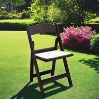 Chaises de jardin d'extérieur en gros, chaises pliantes en résine marron et blanche, style Wimbledon, français, japonais, pour événements et fêtes
