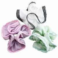 Daou 13cm Chouchous pour cheveux personnalisés, couleurs unies, très élastiques, avec plis à carreaux, accessoire de coiffure charmant pour femmes et filles, pour décorer les cheveux