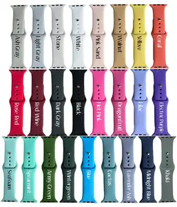Mais cores do silicone clássico inteligente esporte pulseira de relógio de borracha 38 40 41 42 44 45 mm série 7 6 5 para bandas de relógio Apple