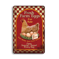 Amusant 12 \ "x 8 \" Tin Signs Funny Chicken Coop Warning Sign UV Printed Outdoor Chicken House Decor Metal Gift for Chicken Lovers