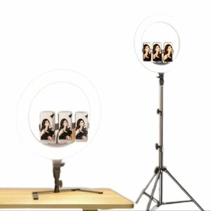 18 Inch LED <b>Ring</b> Light Adjustable Color Temperature Remote Control Portable Camera <b>Phone</b> Live Streaming Photography Light - Product Image 1