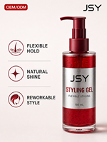 Gel coiffant pour hommes 180 ml, tenue souple, coiffage facile, texture naturelle, gel capillaire, marque privée OEM ODM, soin professionnel pour barbier
